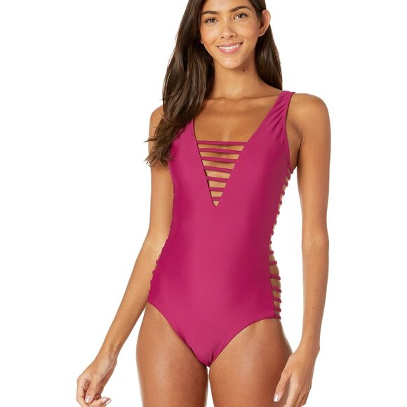 Volcom GMJ X 1peice swimsuit - size M - maroon - Picture 1 of 6